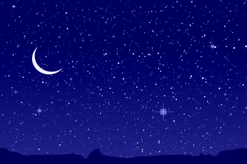 Carta da Parati CIELO STELLATO E LUNA